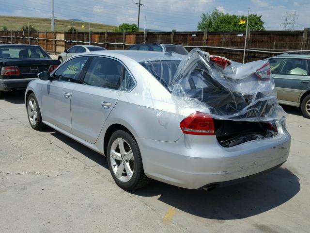 1VWBP7A32CC041848 - 2012 VOLKSWAGEN PASSAT SE SILVER photo 3