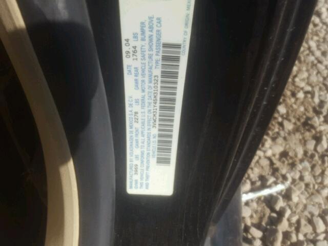 3VWCM31Y45M310323 - 2005 VOLKSWAGEN NEW BEETLE 黑色 照片 10