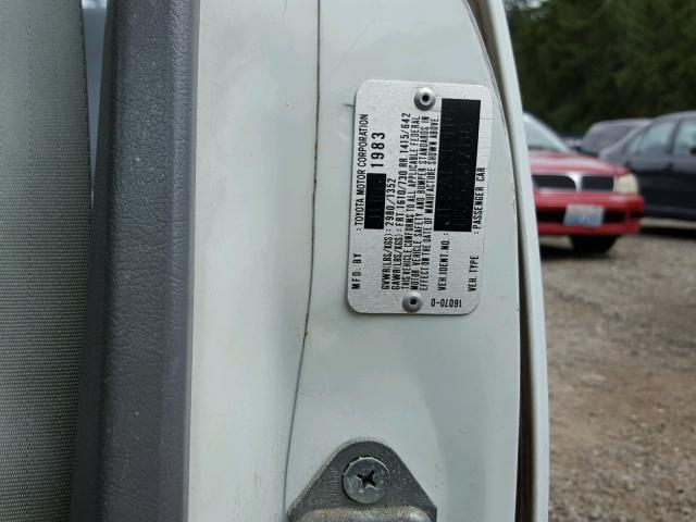 JT2AL32H6D3533788 - 1983 TOYOTA TERCEL DEL WHITE photo 10