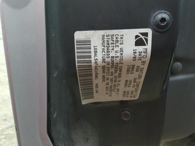 1G8AL54F44Z145061 - 2004 SATURN ION LEVEL SILVER photo 10