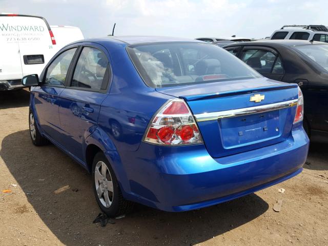 KL1TD56EX9B666518 - 2009 CHEVROLET AVEO LS BLUE photo 3