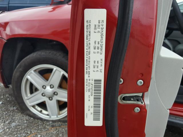 1J8FT47W57D320994 - 2007 JEEP COMPASS RED photo 10