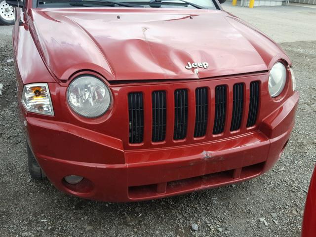 1J8FT47W57D320994 - 2007 JEEP COMPASS RED photo 9