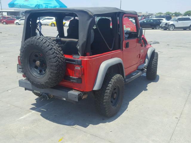 1J4FA39S36P741492 - 2006 JEEP WRANGLER X RED photo 4