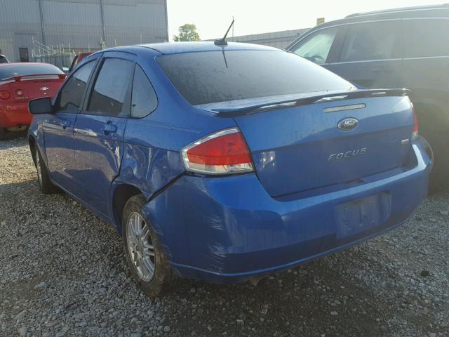 1FAHP3GN3AW166180 - 2010 FORD FOCUS SES BLUE photo 3