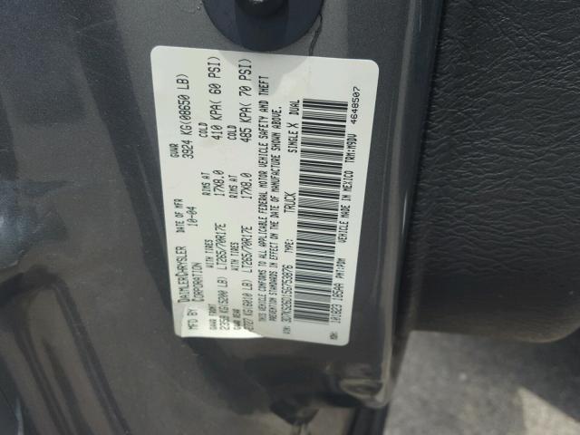 3D7KS26D15G753876 - 2005 DODGE RAM 2500 S GRAY photo 10