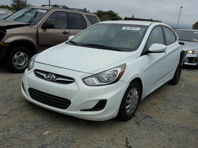 KMHCT4AEXEU700853 - 2014 HYUNDAI ACCENT GLS WHITE photo 2