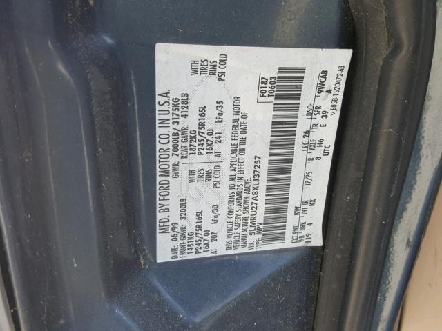 5LMRU27A8XLJ37257 - 1999 LINCOLN NAVIGATOR Blau Foto 10