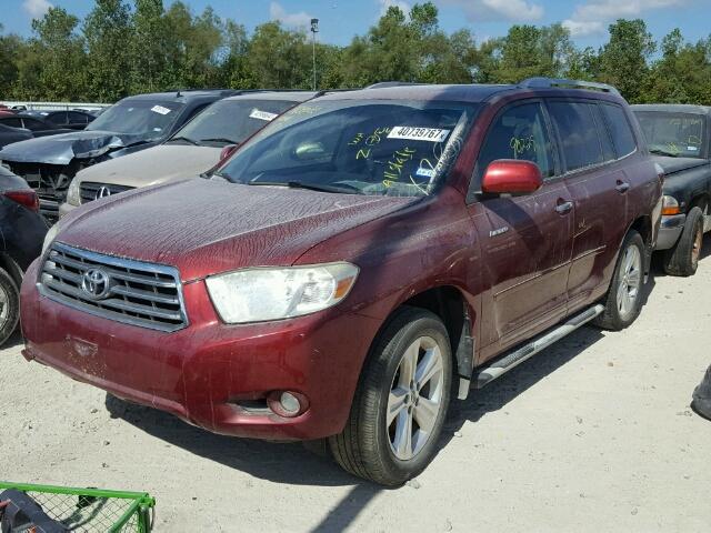 JTEES42A682094068 - 2008 TOYOTA HIGHLANDER MAROON photo 2