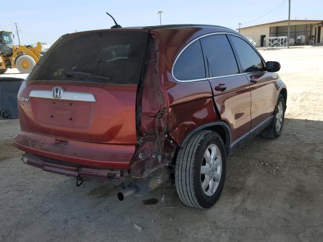 JHLRE38778C028810 - 2008 HONDA CR-V EXL RED photo 4