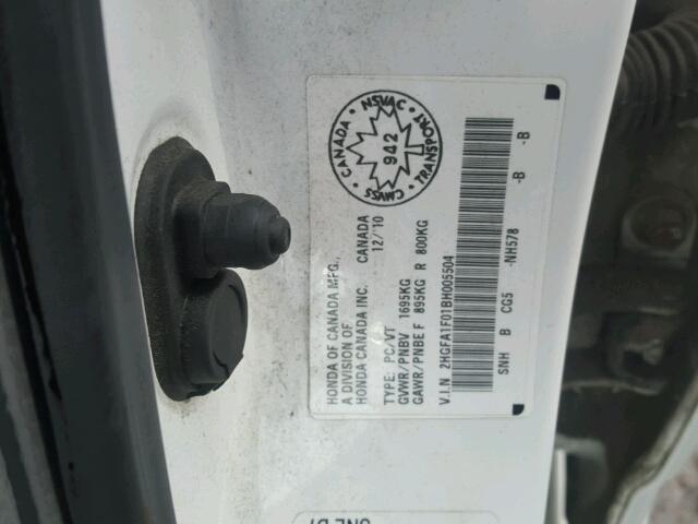 2HGFA1F01BH005504 - 2011 HONDA CIVIC EXL 白色 照片 10