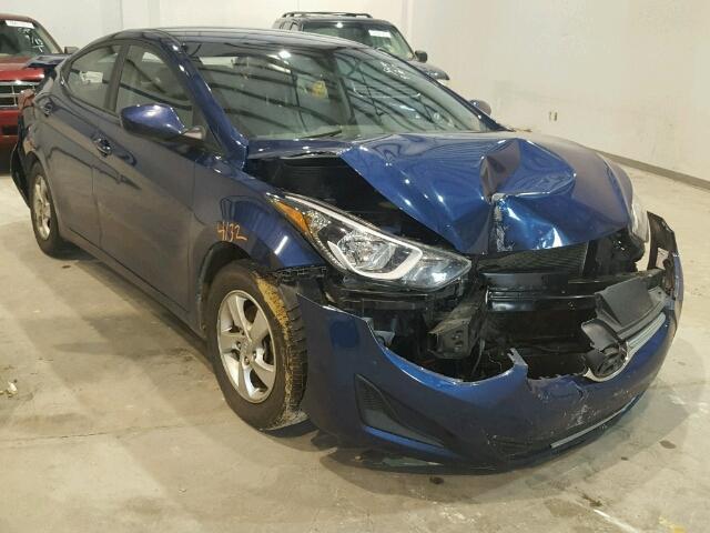 5NPDH4AE1FH565347 - 2015 HYUNDAI ELANTRA SE BLUE photo 1