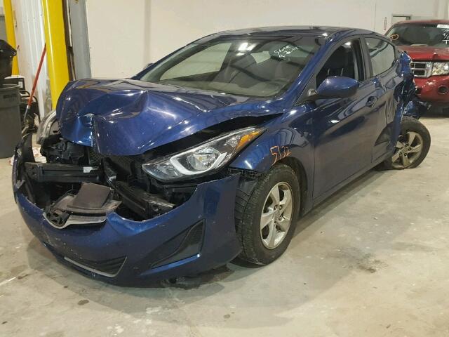 5NPDH4AE1FH565347 - 2015 HYUNDAI ELANTRA SE BLUE photo 2