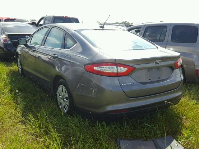 1FA6P0G71E5381916 - 2014 FORD FUSION S GRAY photo 3