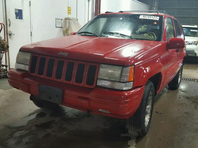 1J4GZ78Y8WC161706 - 1998 JEEP GRAND CHER RED photo 2