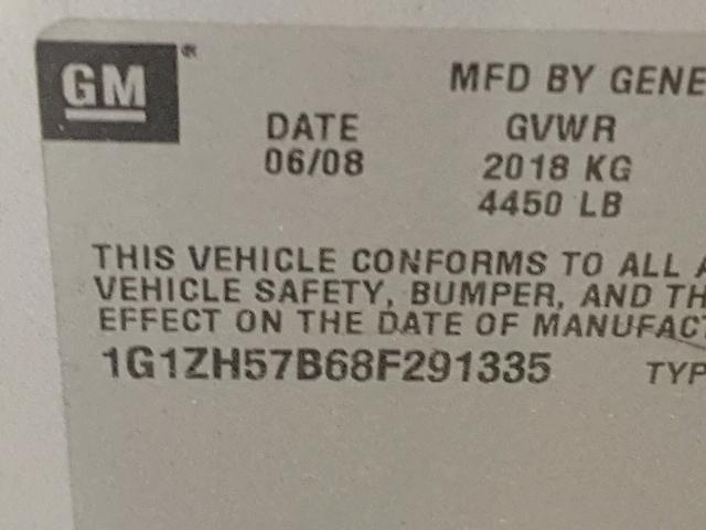 1G1ZH57B68F291335 - 2008 CHEVROLET MALIBU 1LT 银色 照片 10