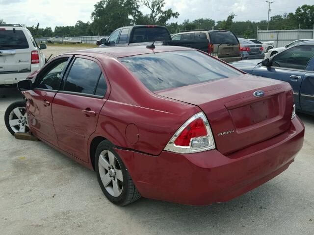 3FAHP07Z19R198268 - 2009 FORD FUSION SE BURGUNDY photo 3