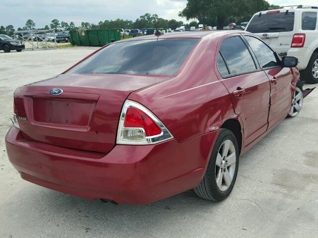 3FAHP07Z19R198268 - 2009 FORD FUSION SE BURGUNDY photo 4