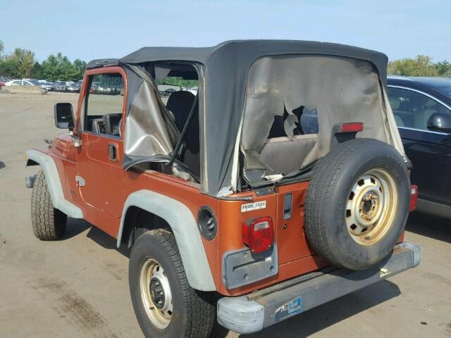 1J4FA29P9YP793542 - 2000 JEEP WRANGLER / ORANGE photo 3