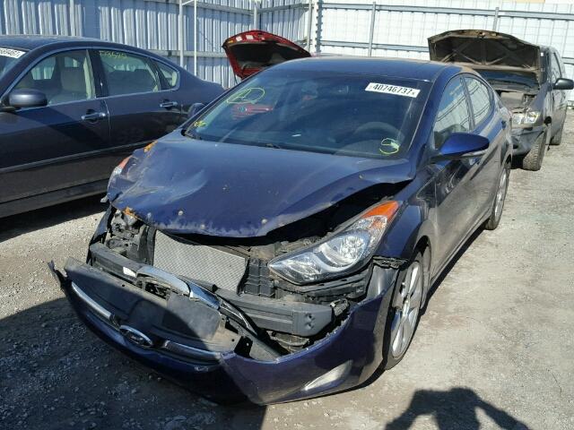 5NPDH4AE1DH180528 - 2013 HYUNDAI ELANTRA GL BLUE photo 2