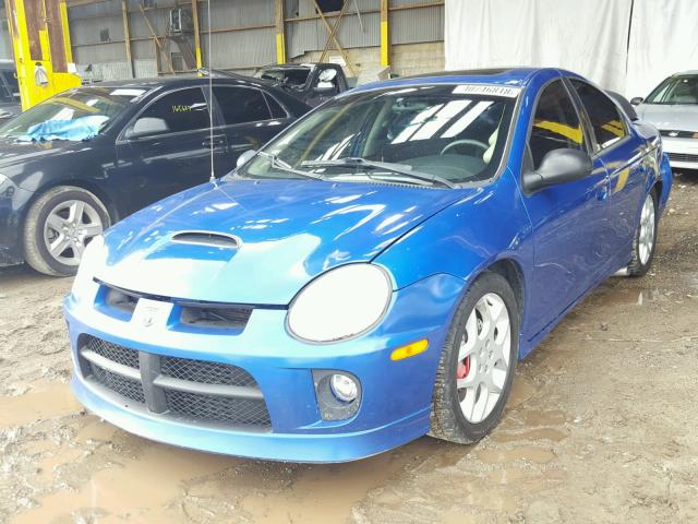 1B3ES66S64D617513 - 2004 DODGE NEON SRT-4 BLUE photo 2