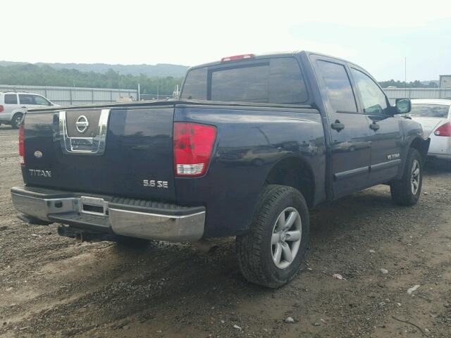 1N6AA07C58N354125 - 2008 NISSAN TITAN XE BLUE photo 4