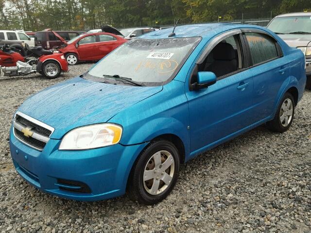 KL1TD56E39B642061 - 2009 CHEVROLET AVEO LS TEAL photo 2