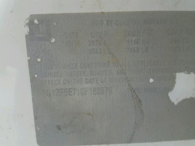 1G1ZF5E71CF182679 - 2012 CHEVROLET MALIBU WHITE photo 10