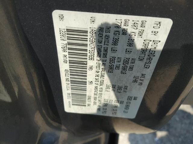 1A8HX58N17F537696 - 2007 CHRYSLER ASPEN LIMI GRAY photo 10