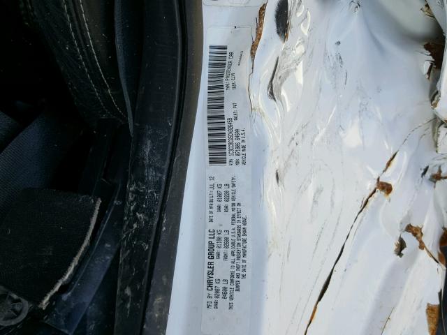 1C3CCBCG5CN326459 - 2012 CHRYSLER 200 LIMITE WHITE photo 10