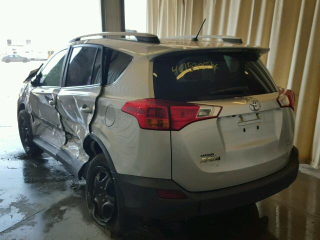 2T3BFREV0DW105266 - 2013 TOYOTA RAV4 LE SILVER photo 3