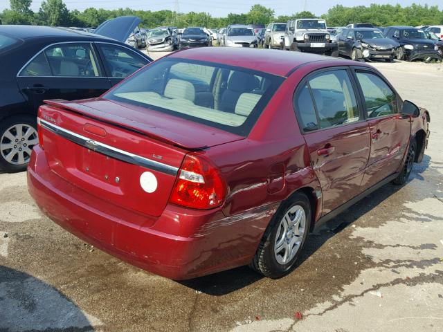 1G1ZS58F37F189105 - 2007 CHEVROLET MALIBU LS 栗色 照片 4