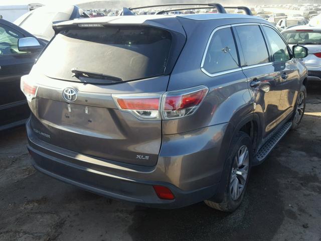 5TDKKRFH1FS112221 - 2015 TOYOTA HIGHLANDER GRAY photo 4