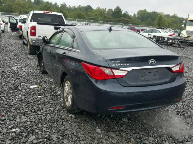 5NPEB4AC1CH450618 - 2012 HYUNDAI SONATA BLUE photo 3