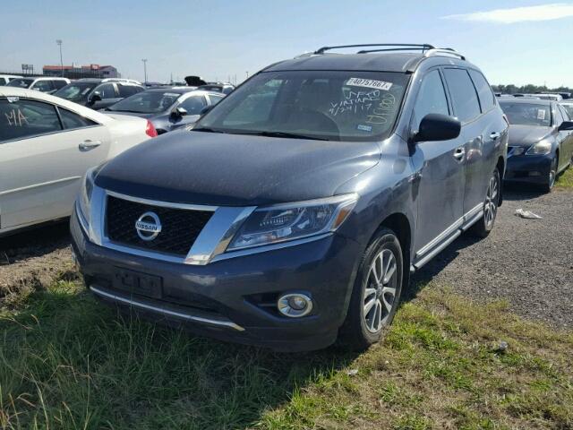 5N1AR2MN7EC623645 - 2014 NISSAN PATHFINDER BLUE photo 2