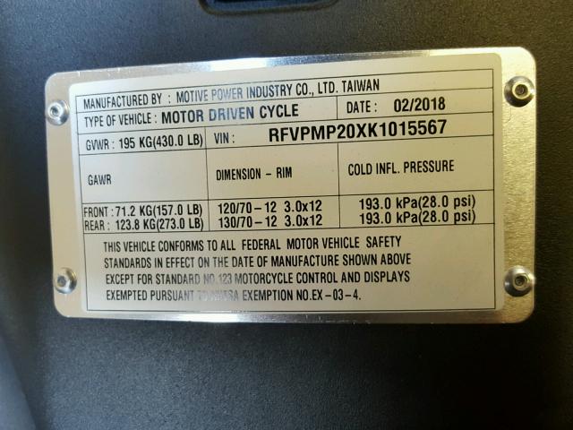 RFVPMP20XK1015567 - 2019 GENUINE SCOOTER CO. ROUGHHOUSE BLACK photo 10