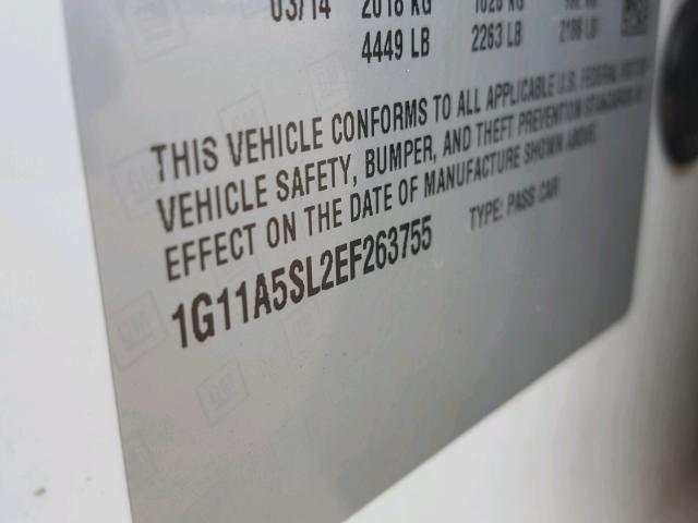 1G11A5SL2EF263755 - 2014 CHEVROLET MALIBU LS Ağ foto 10