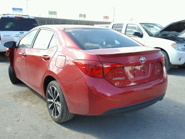 5YFBURHE6HP676276 - 2017 TOYOTA COROLLA L RED photo 3