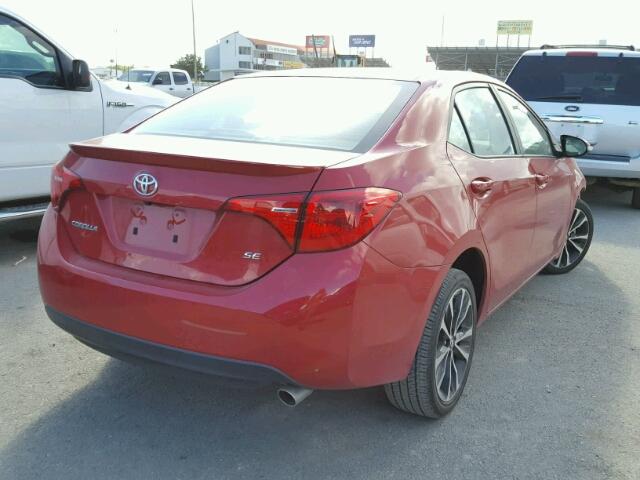 5YFBURHE6HP676276 - 2017 TOYOTA COROLLA L RED photo 4