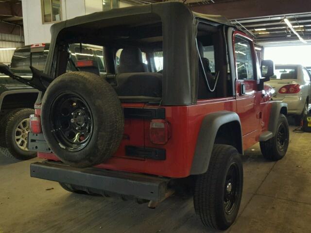 1J4FA29S56P749202 - 2006 JEEP WRANGLER / RED photo 4