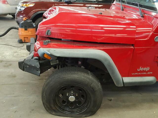 1J4FA29S56P749202 - 2006 JEEP WRANGLER / RED photo 9