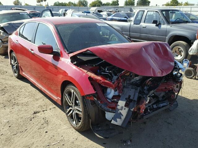 1HGCR2F50HA168200 - 2017 HONDA ACCORD SPO RED photo 1