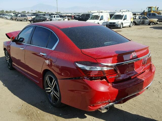 1HGCR2F50HA168200 - 2017 HONDA ACCORD SPO RED photo 3