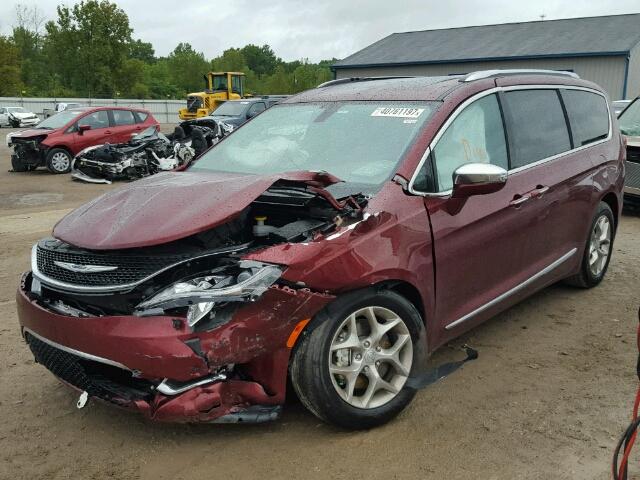 2C4RC1GG1HR571022 - 2017 CHRYSLER PACIFICA MAROON photo 2