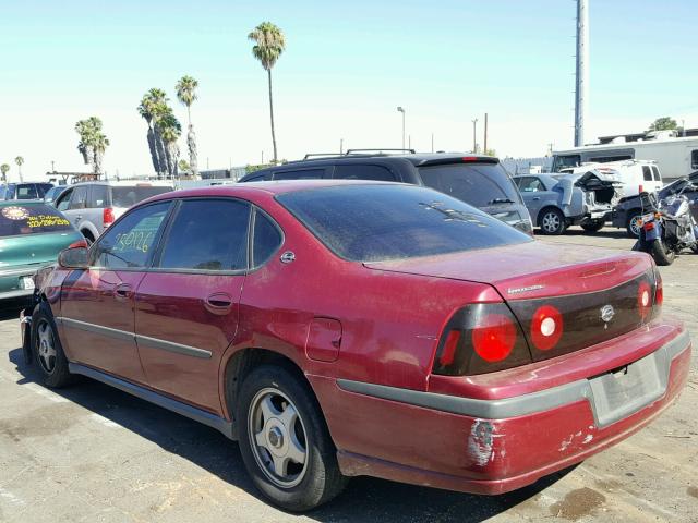 2G1WF52E959144814 - 2005 CHEVROLET IMPALA BURGUNDY photo 3