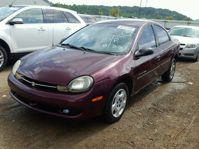 1B3ES46C6YD700264 - 2000 DODGE NEON BASE PURPLE photo 2