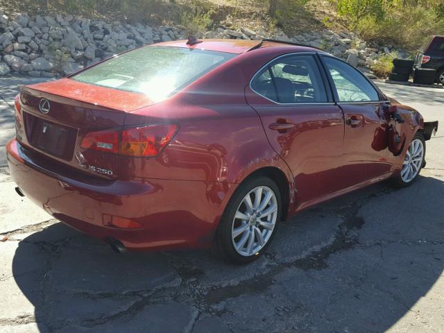 JTHCK262582026510 - 2008 LEXUS IS 250 RED photo 4