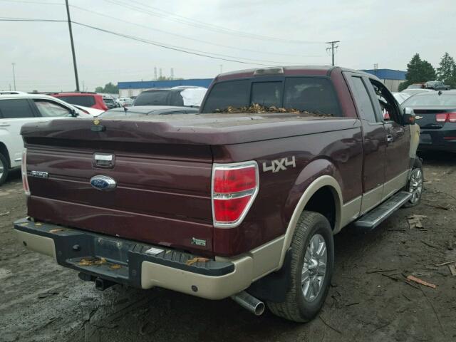 1FTFX1EV6AFD35715 - 2010 FORD F150 BURGUNDY photo 4