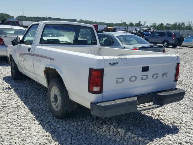 1B7FL26X7PS259522 - 1993 DODGE DAKOTA WHITE photo 3