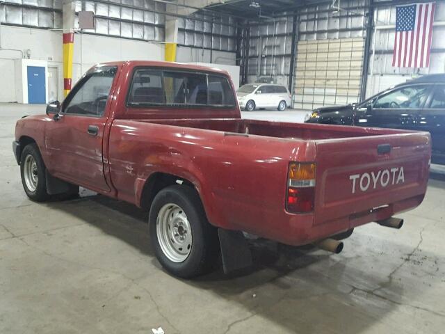 4TARN81AXNZ046447 - 1992 TOYOTA PICKUP 1/2 MAROON photo 3